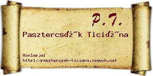 Pasztercsák Ticiána névjegykártya